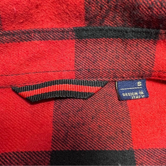 Design in Italy Red-Black Buffalo 🦬 Plaid Shirt-Size Small - Picture 3 of 7
